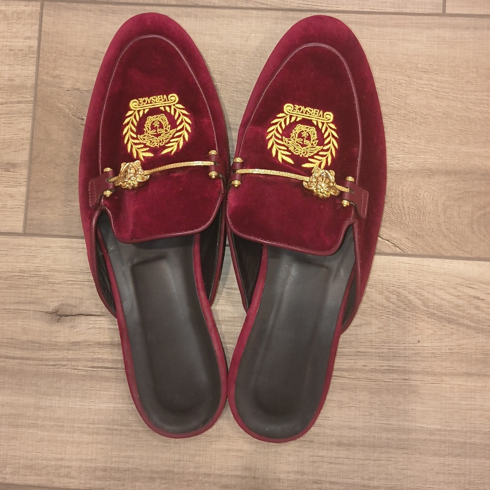 Versace Men's Red Mediaa Loafers Shoes US Size 10 EU 43